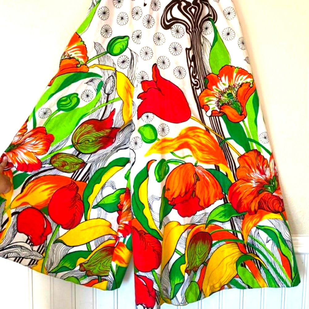 Vintage custom painted palazzo boho pants